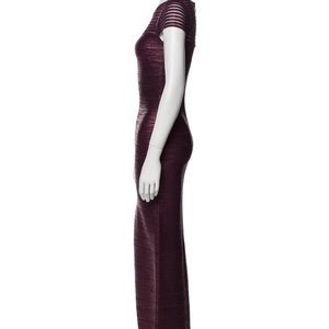 Herve Leger Evening Gown Metallic & Purple